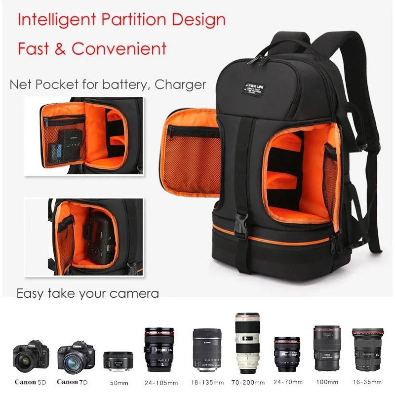 Laptop Backpack 15.6 - Sac à dos étanche pour caméra